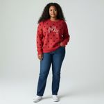 Adrienne Vittadini Womens 2X Red Black Polka Dot Jolly Christmas Sweater Photo 1