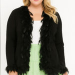 Peter Nygard Vintage Nygard Collection Feather Bow Sweater 90s y2k clueless style fall boho Photo 0