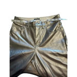 EXPRESS Metallic Faux Leather Jeans Pants Size 4R Pewter Pleather Club Holiday Photo 6