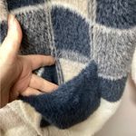 Hem & Thread  Eyelash Cardigan. Size Large. Checkered Motif Photo 9