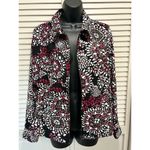 Christopher & Banks Black/Brown/Burg Medallion Jacket Zip Up Pockets Size M Photo 1