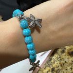 Turquoise Beaded Bracelet with Starfish Charms Blue Photo 2