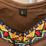 NWOT Tribal embroidery maxi dress throw a little crochet cardigan for the fall Brown Size undefined Photo 4