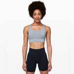 Lululemon ‎ Energy Sports Bra Longline Medium Support Rhino Grey Size 6 Photo 4