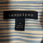 Lands' End Lands' End Pinstripe Button Down Shirt White Blue Long Sleeve Workwear Size 16 Photo 10