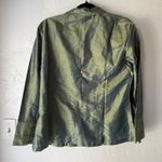 anii Vintage 90s Women's Green Silk Button Up Top Shirt L Metallic Artsy Fairy Size L Photo 4