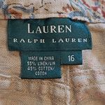Ralph Lauren VINTAGE LAUREN  TAN PAISLEY PRINTED LINEN BLEND ANKLE PANTS 16 Photo 10
