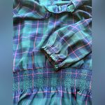 J.Crew  Glendale Tartan Plaid Dress Ruffled Navy Green Red Size Medium Photo 8