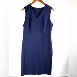 White House | Black Market 10 Smart Workwear Classic Deep Blue Fitted Mini Dress Photo 8