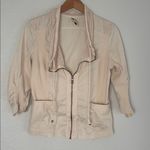 XCVI  Wearables Fjord Jacket Cream Full Zip Pockets Mesh Net Photo 2