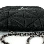Chico's Quilted Puffer Baguette Black Bag Photo 3