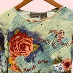 Jane Ashley Y2K french quarter New Orleans sequin bling bling mardi gras top 3/4 sleeve Photo 0