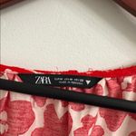 ZARA Red and White Floral Midi Dress sz M Photo 3