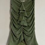 Anthropologie Mare Mare Green Ruched Ruffle Mini Skirt Size Small Photo 0