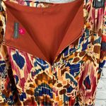 Vince Camuto Printed Midi Skirt Tie Front Wrap Metallic Threads Chili Oil L NWT Photo 6