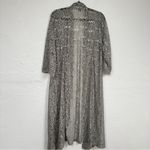Roamans Grey Lace Duster Cardigan Sweater Womens 22W Formal Sequin Dressy Sheer Gray Photo 4