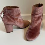 Steve Madden CynthiaV Pink Velvet Ankle Booties Block Heel Chic 7.5M Photo 0