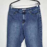 Coldwater Creek  Boho Capri Jeans with Brown Embroidery Size 14 Croppped Denim Photo 2