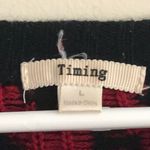 Timing harlequin red and black sweater L acrylic Photo 4
