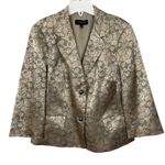 Talbots  Women's Blazer Jacket Size 14 Floral‎ Lace Metallic Career Business Photo 0