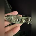 Vintage silver chain mesh studded metal western boho belt, size medium Photo 2