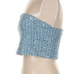 Rotate Blue Sparkly Cropped Bustier Photo 3