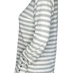 Haven Shirt Womens Small Gray White Stripe Casual Basic Everyday Neutral Minimal Photo 2