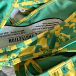 PacSun NWOT Storm Reid Green Yellow Tie Front checkered floral 2 PCS Swimsuit Photo 5