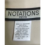 Notations Vintage  Womens 10 Petite Beige Button Up‎ Blouse Top Career Office Photo 2