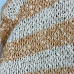 Madewell Peach Tan Baez Striped Relaxed Fit Knit Cotton Wool Long Sleeve Sweater Photo 8