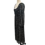 Astr the Label Dress Maxi Smocked Long Sleeve Floral Print Black Purple Size XL Photo 7