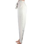 Lucy Paris  White Black Striped High Rise Belted Straight Cropped Trouser Pants M Photo 1