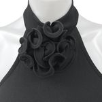 NA-KD Black Sleeveless Rose Halter High Neck Slit Midi Maxi Bodycon Dress XS Photo 3