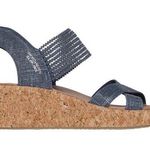 Skechers Slip Ins Cali Luxe Foam Beverlee Wedge Sandals Sz 8 Navy Summer Comfort Photo 0