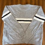 Brandy Melville Grey and White Striped Long Sleeve Sweater One Size Photo 5