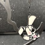 Spooky Bunny Skeleton Dangle Earrings – Halloween Cute & Creepy Pink Photo 1