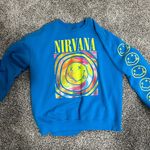 Nirvana Band Graphics Sweatshirt Blue Size M Photo 0