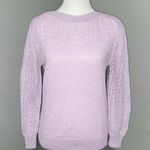 Vintage 80s Pullover Sweater Girly Coquette Twee Preppy purple loose Ribbon knit Photo 0