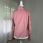 Nathalie Garçon Dusty Rose Corduroy Ruffled Full Zip Long Sleeve Shirt Pink Size M Photo 3