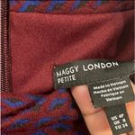 Maggy London Nordstrom maroon Cobalt Geometric Long Sleeve Knit Dress 4P Red Photo 4