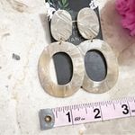 Creamy Beige Marbled Resin Drop Earrings Tan Photo 4