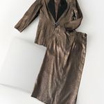 EVA POLINI Women's 10/Gold Skirt Suit Jacket metallic Formal Evening Rhinestone Gold Size 8 Photo 3