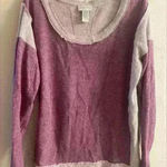 Soft Surroundings  heather mauve raw hem‎ crewneck pullover sweatshirt. Medium Photo 0