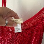 Daytrip  Red Sequin Tank Top M Y2K Romantic Sheer Sparkle Party‎ Going Out Photo 5