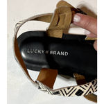 Lucky Brand Black and White Patterned Criss Cross Flat Sandals Size 8.5M Photo 1