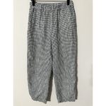 Quince 100% European Linen Pants Black White Classic Mini Gingham EUC Size S Photo 3