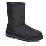 UGG  Essential Short Leather Boot Sz 10 Black Water Resistant Photo 0