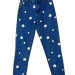 Skinny Fries Mom Jeans Juniors 1 Dark Wash Daisy Print Floral Straight Leg Denim Blue Size undefined Photo 0