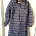 Eddie Bauer Women down Puffer long jacket hoodie Coat sz S lightweight full zip Photo 0