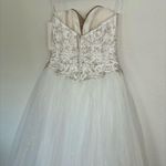 David's Bridal  Beaded Illusion Bodice Wedding Ball Gown Photo 6